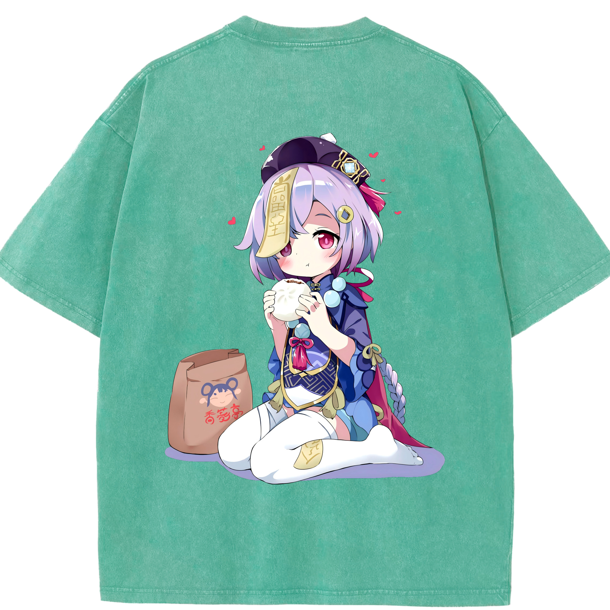 げんし神 七七 なな  genshin Nana 綿100% ヴィンテージ風 半袖Tシャツ（背面プリント）